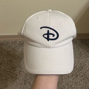 Disney Logo Strapback Hat White Adult Embroidered Adjustable 6 Panel Authentic